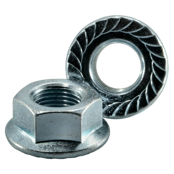 5/8"-18 Zinc Plated Steel Fine Thread Serrated Lock Nuts (5 pcs.)