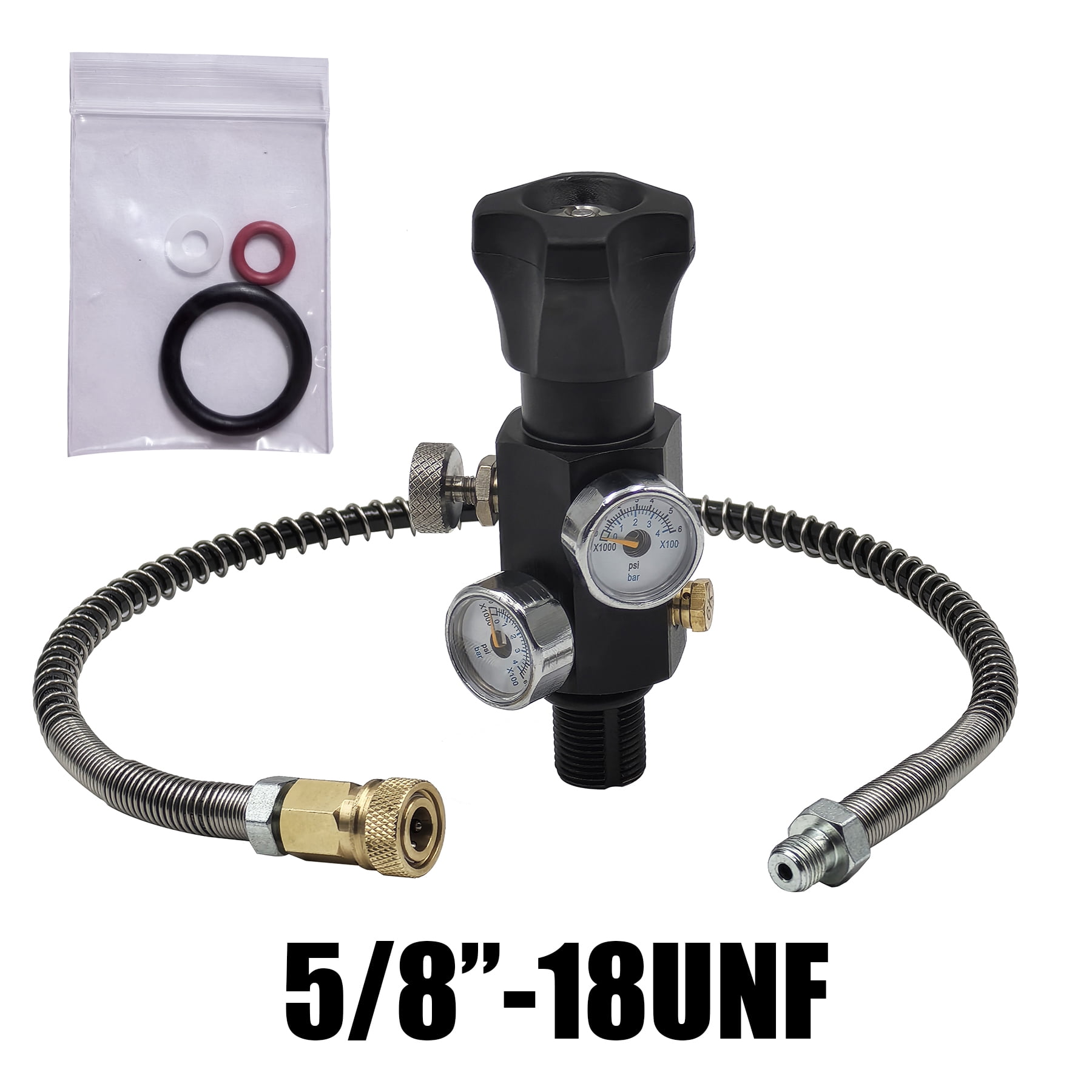 58 18UNFUnderwater Filling Station Hose with Gauge, Precious HPA