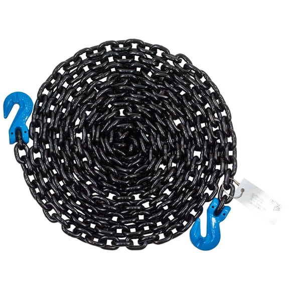 5/8"20' G100 Hi-Viz Transport Binder Chain with Clevis Cradle Grab Hooks for Towing - 22,600 lbs BS Heavy Duty Safety Tow Chain for Lifting - Tie Down Binding Equipment
