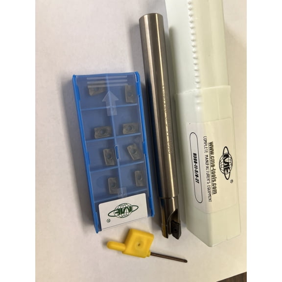 5/8 90 degree indexable end mill 5/8x5/8x6" Extra 10 R390 Inserts 506-SDVK-058