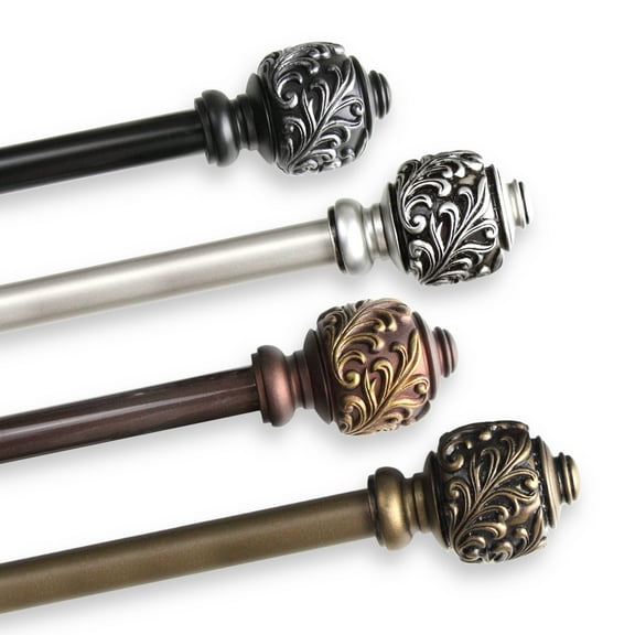 5/8" Adjustable 28 - 48" Aria Single Curtain Rod - Antique Gold