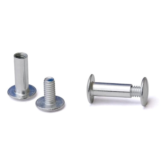 5/8" Aluminum Chicago Screws/Screw Posts - 100 Sets - Screw Post Bindings for DIY Crafts, Bookbinding, Photo Albums, Leather Goods & More Silver 5 inches