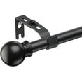 thumbnail image 1 of 5/8" Black Adjustable Metal Curtain Rod Set, 28"-144", 1 of 6