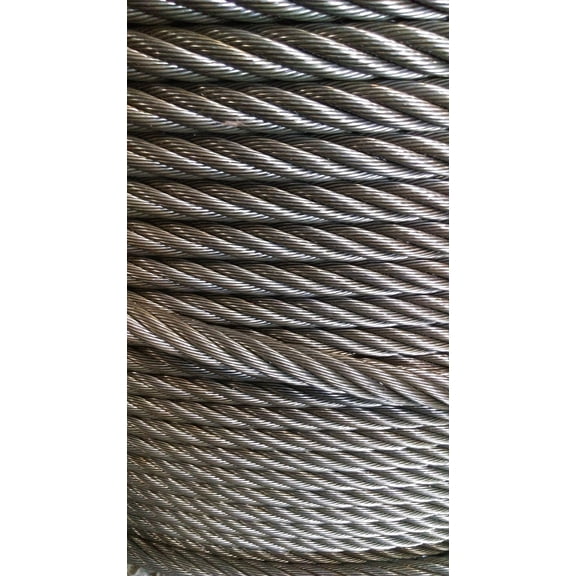 5/8" Bright Wire Rope Steel Cable IWRC 6x26 (150 Feet)
