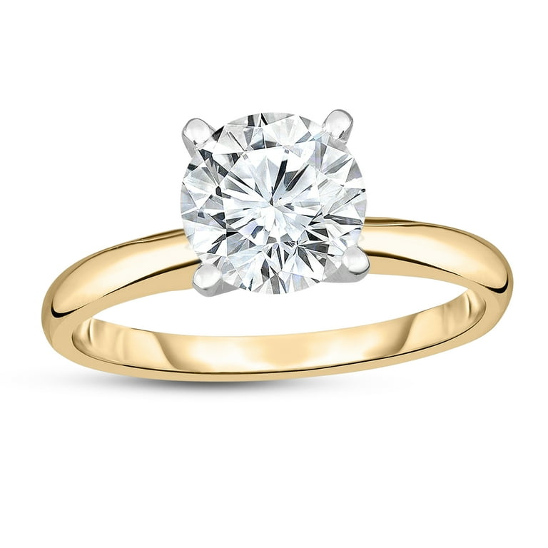 Round diamond solitaire engagement 2024 ring 14k walmart