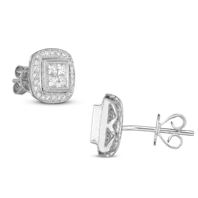 Walmart princess cut diamond stud earrings clearance