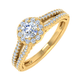 thumbnail image 1 of 5/8 Carat Diamond Halo Ring in 10K Yellow Gold - IGI Certified (Ring Size 7.25), 1 of 5