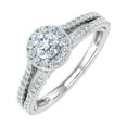 thumbnail image 1 of 5/8 Carat Diamond Halo Ring in 14K White Gold - IGI Certified (Ring Size 9) (I1-I2 Clarity), 1 of 5