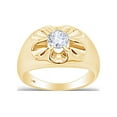 thumbnail image 1 of AFFY 5/8 Carat Round White Natural Diamond Solitaire Men's Wedding Band Ring In 14k Solid Yellow Gold (0.63 Cttw) Ring Size-11, 1 of 6