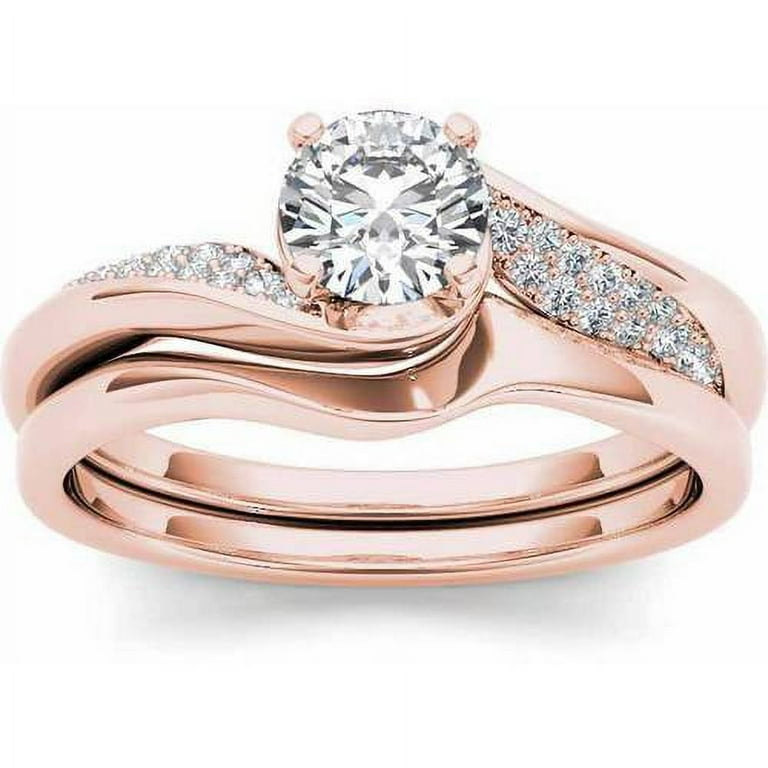5/8 Carat Diamond Classic 14kt Rose Gold Engagement Ring Set