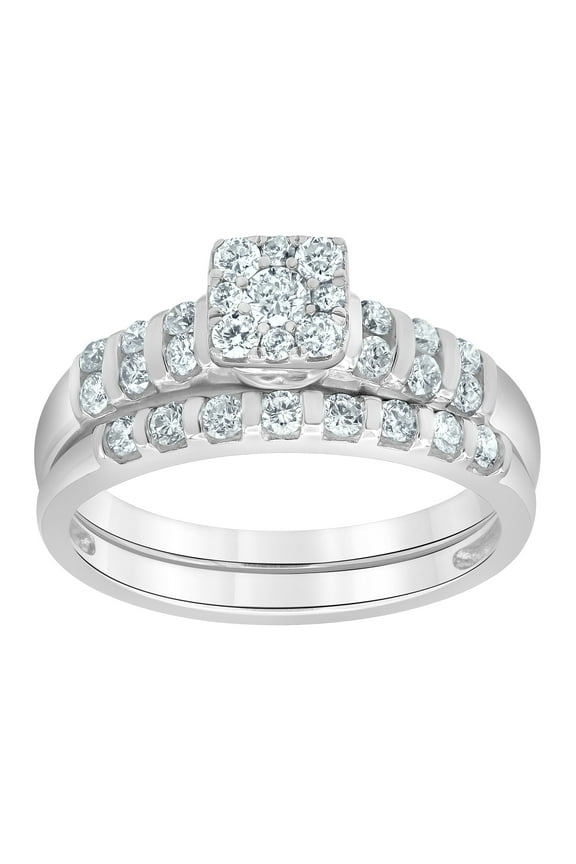 5/8 Carat T.W Lab Grown Diamond Bridal Ring Set in Silver