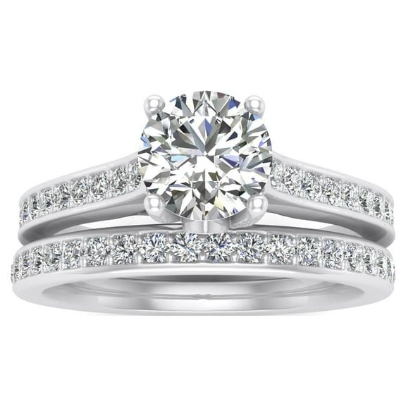5/8 Carat TW Diamond Bridal Set in 10k White Gold (G-H Color, I1-I2 Clarity, Engagement ring and Wedding Band)