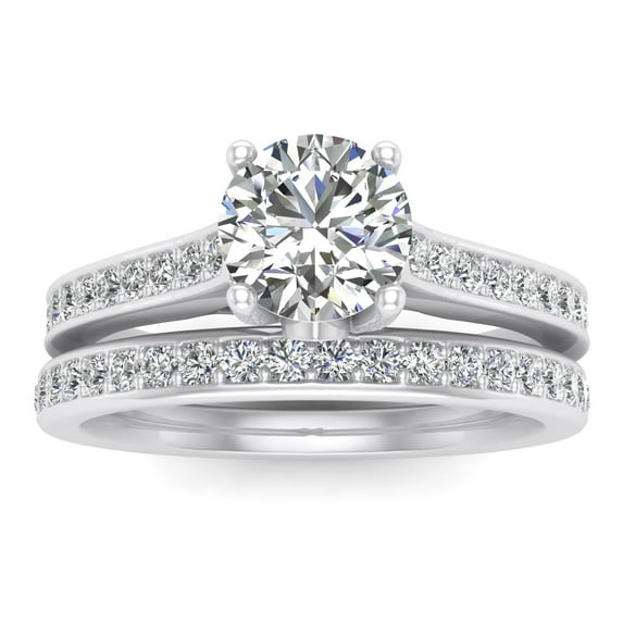 5/8 Carat TW Diamond Bridal Set in 10k White Gold (G-H Color, I1-I2 Clarity, Engagement ring and Wedding Band)