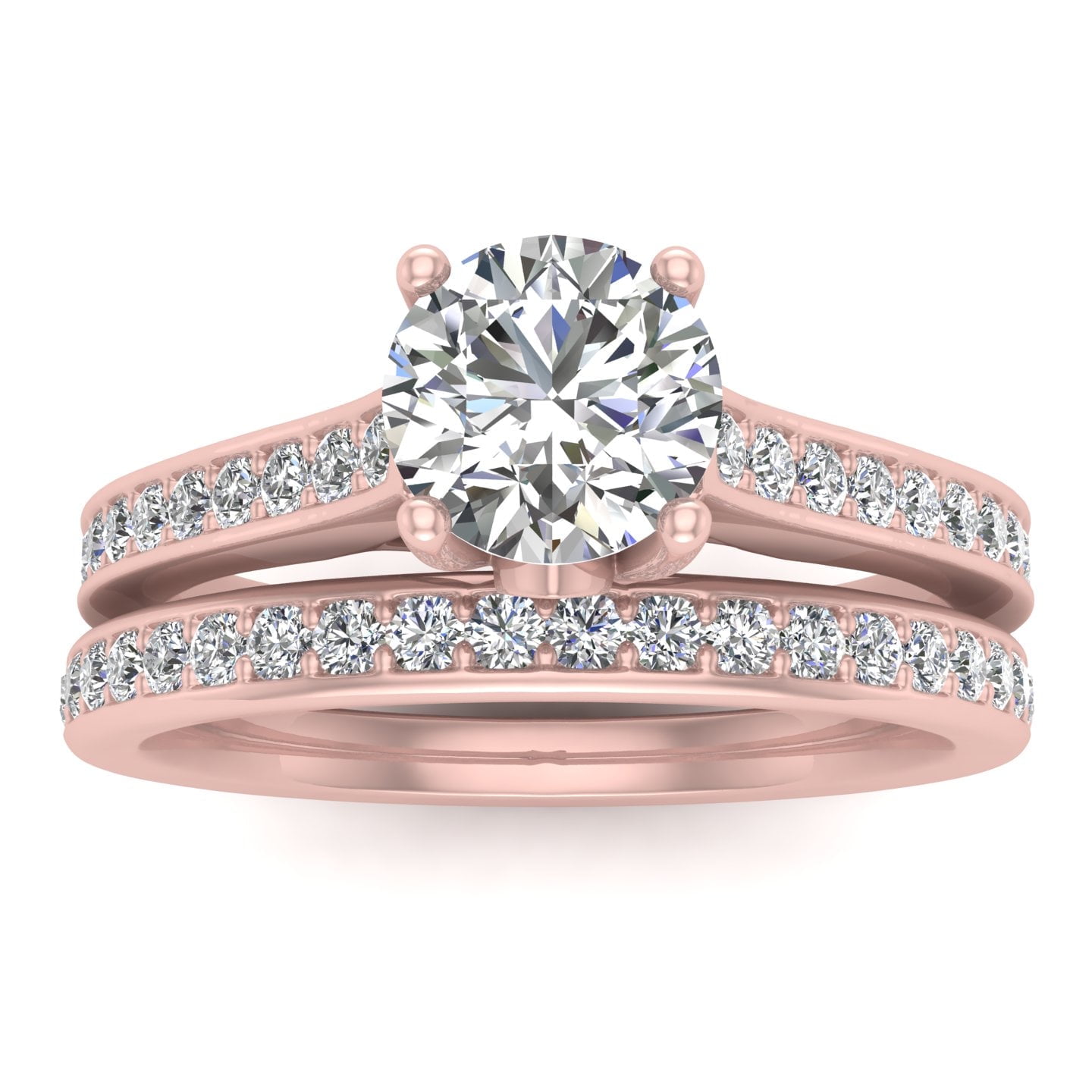 5/8 Carat TW Diamond Bridal set in 10k Rose Gold (G-H Color, I1-I2
