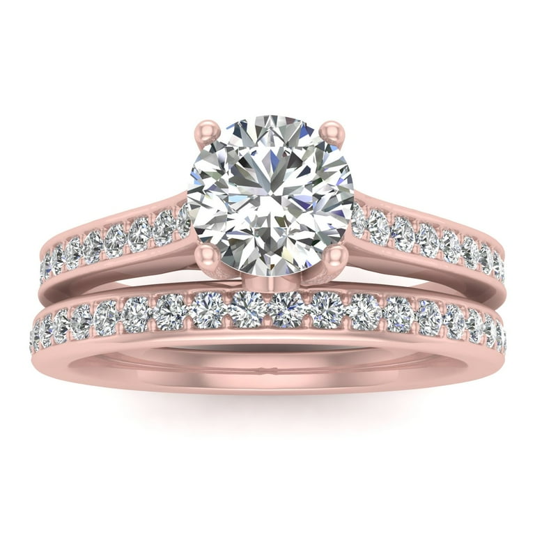 10k Rose Gold 5/8 Carat TW Diamond Bridal Set (Engagement Ring and