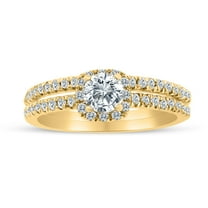 5/8 Carat TW Diamond Bridal set in 10k Yellow Gold (G-H Color, I1-I2 Clarity, Engagement ring and Wedding Band)