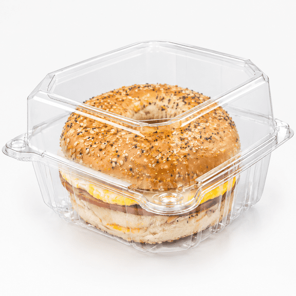 5.8' Clear Plastic Hinged Clamshell Food Containers - Durable To-Go Boxes, 500-Count