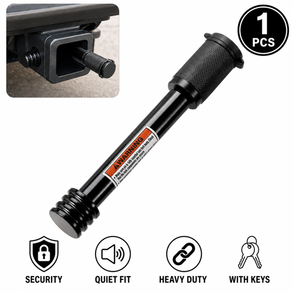 5/8" Dia 3-1/2" Trailer Hitch Lock, Heavy Duty Receiver Lock for Class III IV 2" and 2-1/2" Receiver, Anti-Rattle Locking Pin with Keys for Truck, SUV, Boat