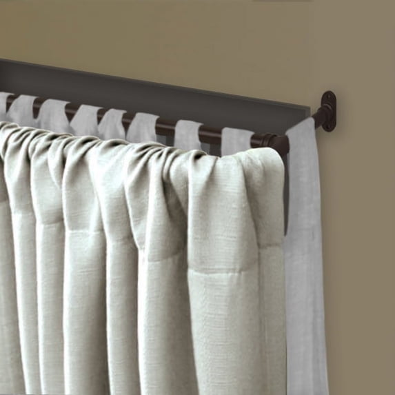 5/8" Dia Double Blackout Curtain Rod 84-120 Inch in Cocoa