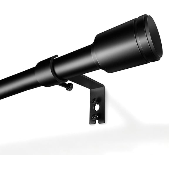 5/8” Diameter Curtain Rods 30-45 Inch, for 30-39 Inch Windows, Adjustable Splicing Black Curtain Rods for Windows with Brackets, Window Rod Long Small Curtains Rod
