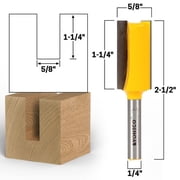 5/8 Diameter X 1-1/4 Height Straight Router Bit - 1/4 Shank - Yonico 14046q