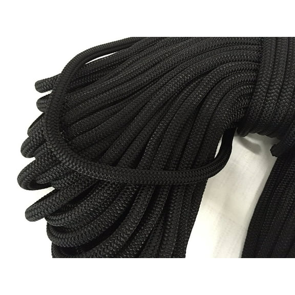 5/8" Double Braided Nylon Rope, Black, 150 ft