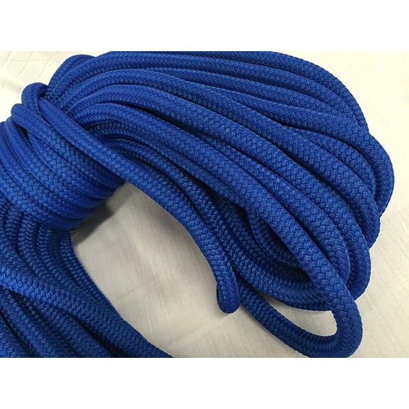 5/8" Double Braided Nylon Rope, Blue, 50 ft