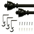 5/8" Drapery Single Curtain Rod Set with Decorative Urn Finials_Oil