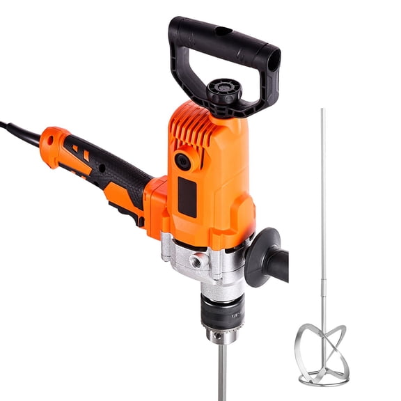 5/8" Electric Drill Mixer,750 RPM Mixing Drill Machine with D-Handle for Cement,Paint,and Fodder Blending,Corded Handheld Mixer Set