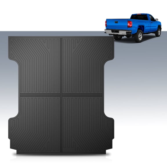 5.8' FT Rough Country TPE Liners Rubber Truck Bed Mat Black Fit for 2007-2018 Chevy Silverado GMC Sierra 1500 2500HD 3500HD