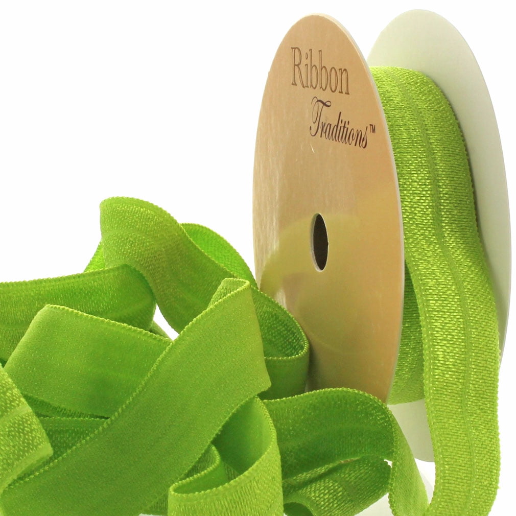 5/8" Fold Over Elastic Apple Green 25 Yard