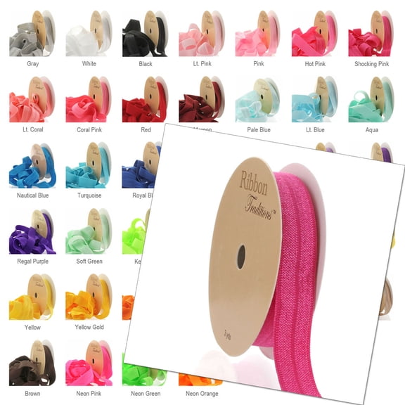 5/8" Fold Over Elastic Lemon 100yd