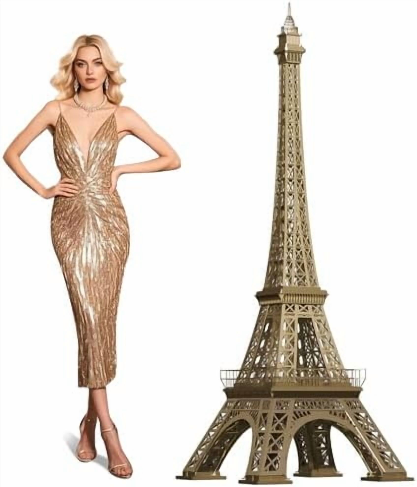 5.8 Ft French Eiffel Tower Shape Party Photo Booth Props Decorations ...
