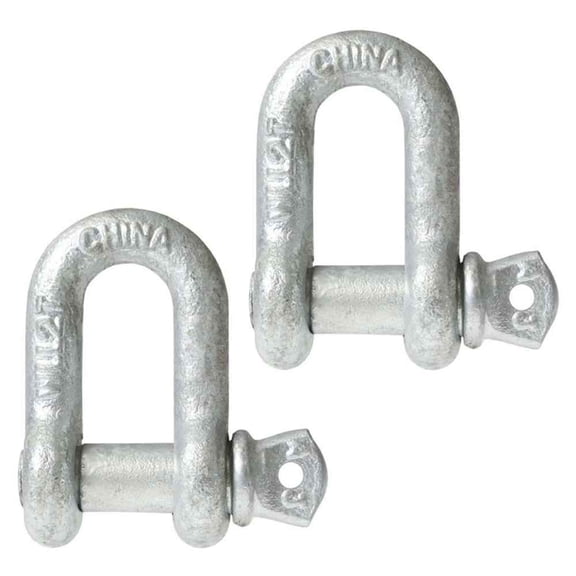 5/8" Galvanized Screw Pin Chain Shackle - 2 Pack