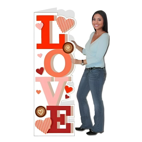 5'8" Giant Life-Sized Valentine's Day Greeting Card with Durable Envelope, Funny Jumbo Card