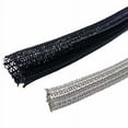 thumbnail image 1 of 5/8" Hook Self Closing Braided Wrap Sleeving - Length: 10 Feet - Color: Black, 1 of 2