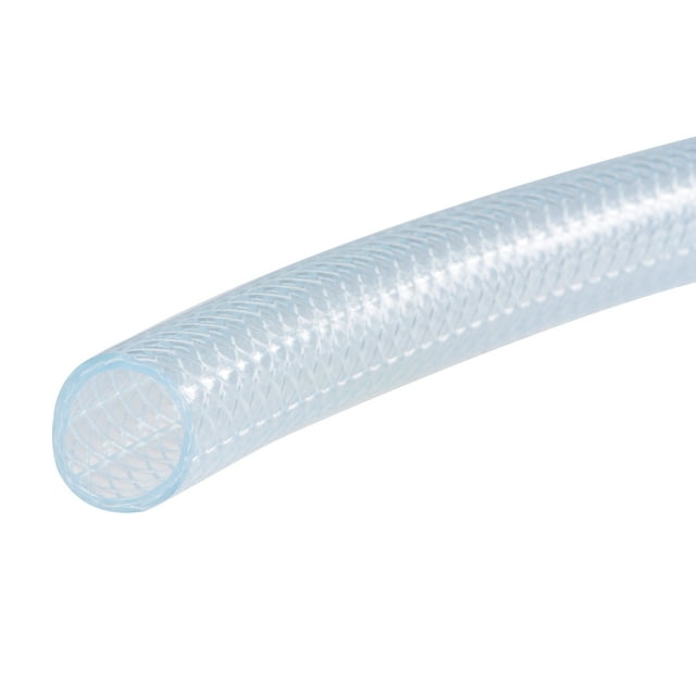 5/8" ID 1.6ft Transparent Braided Reinforced PVC Tubing High Pressure