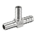thumbnail image 1 of 5/8-Inch (16mm) Hose ID Barb Fitting Stainless Steel 3-Way T Shaped Union Home Brew Fitting, 1 of 4