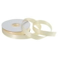 thumbnail image 1 of Uxcell 5/8" 25 Yard Satin Ribbon Grosgrain Thin Solid Silk Wedding Bouquet Ribbon for Valentine's Day Gift Wrapping Beige, 1 of 7