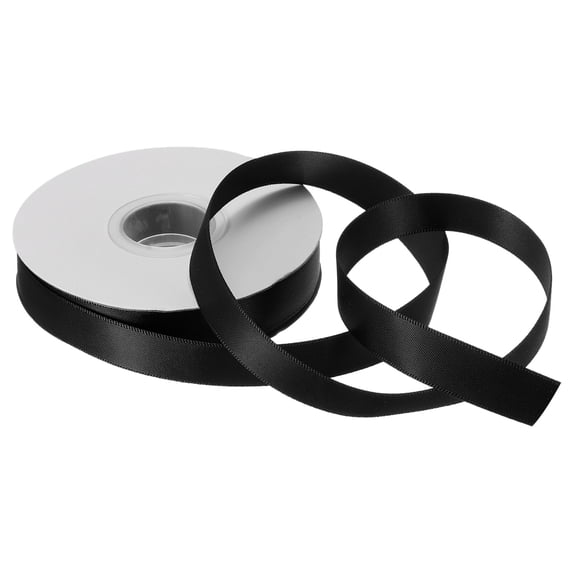 Uxcell 5/8" 25 Yard Satin Ribbon Grosgrain Thin Solid Silk Wedding Bouquet Ribbon for Valentine's Day Gift Wrapping Black