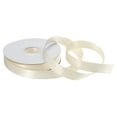 thumbnail image 1 of Uxcell 5/8" 25 Yard Satin Ribbon Grosgrain Thin Solid Silk Wedding Bouquet Ribbon for Valentine's Day Gift Wrapping Cream White, 1 of 7
