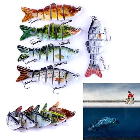 5.8 Inch 6-Segment Hard Swimbait, Crank Style Multi-jointed Decoy, Rigid Lure for Lake Fishing, Lure Angling and Outdoor Fish Catching