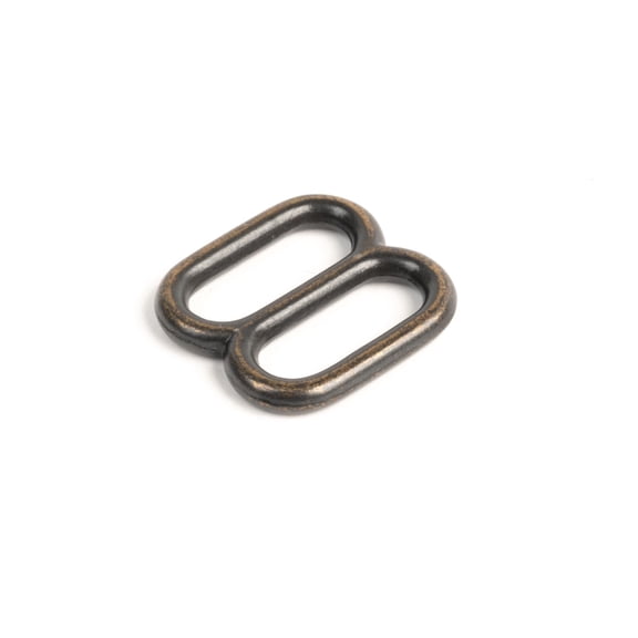 Country Brook Design® 5/8 Inch Aged Bronze Metal Round Wide-Mouth Triglide Slides, 25 Pack