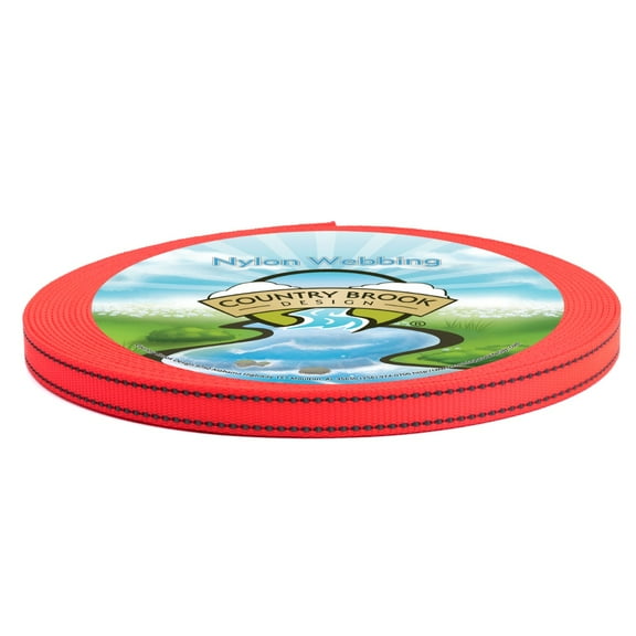 Country Brook Design® 5/8 Inch Blaze Orange Reflective Nylon Webbing, 10 Yards