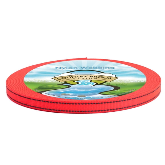 Country Brook Design® 5/8 Inch Blaze Orange Reflective Nylon Webbing, 5 Yards