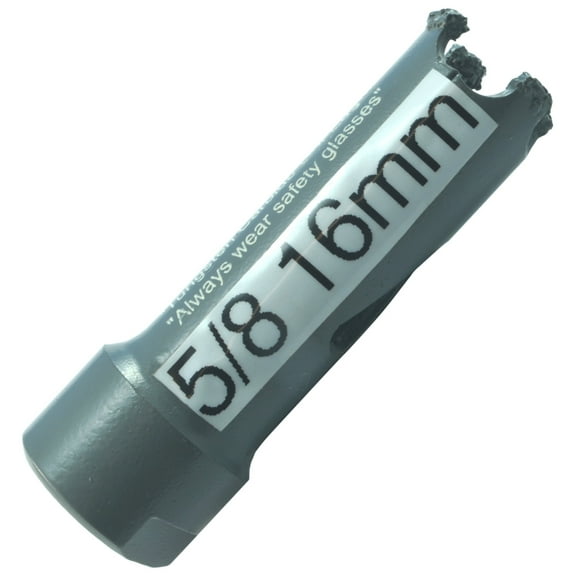 5/8 Inch Carbide Hole Saw Bit Concrete Hole Saw / 16mm Carbide Hole Cutter Drill Stucco Brick Fiberglass Reinforced Plaster And Ceramic Tile Saw Through Drywall And Cement Block For water lines