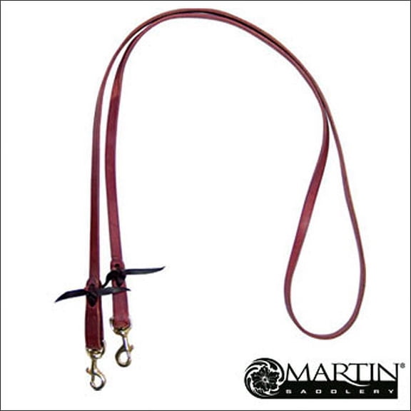 Martin Saddlery Walt Woodard Double Snap Roping Rein - Hermann Oak Leather - 1/2" x 7' 9" One Size