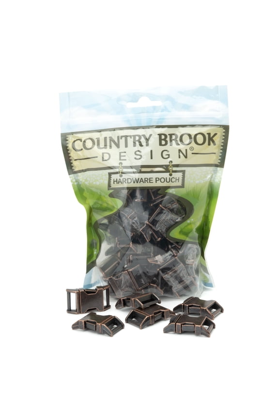 ® 5/8 Inch Contoured Antique Copper Side Release Buckles, 5 Pack