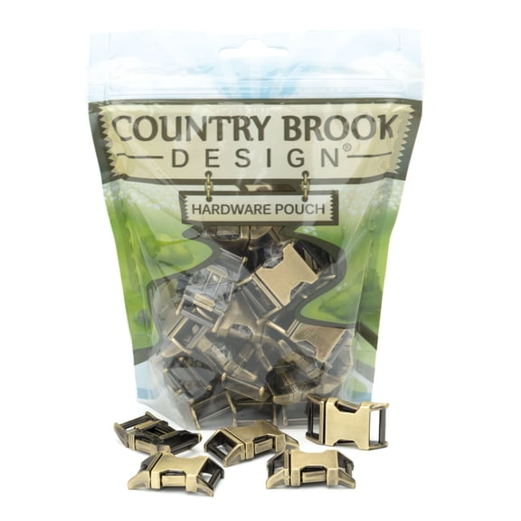 Country Brook Design® 5/8 Inch Contoured Brushed Brass Side Release Buckles, 10 Pack