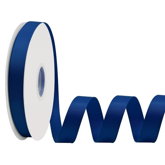 5/8 Inch Grosgrain Ribbon - 50 Yards Craft Ribbon for Gift Wrapping, Wedding Decor, Hair Bows & DIY Projects Navy Blue